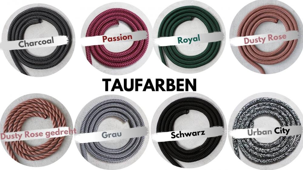 Tauleine mit Biothane Halsband selbst gestalten PREMIUM MIX & MATCH geflochten